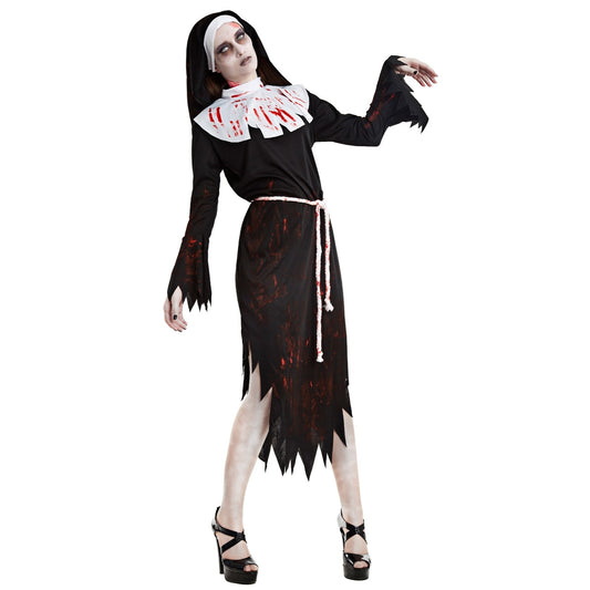Blutige Zombie-Nonne-Kostüm für Damen