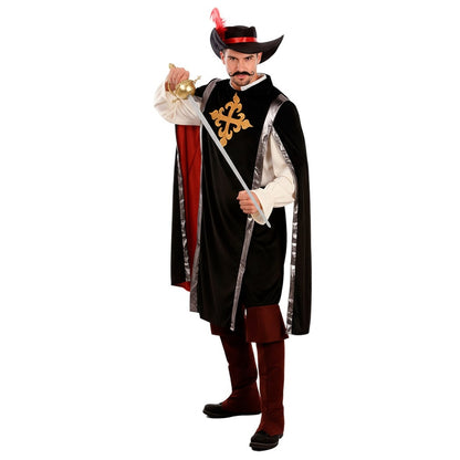 Schwarzes Musketier-Kostüm für Erwachsene