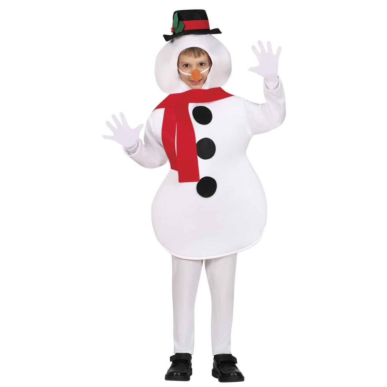 Weißes Schneemann-Kostüm für Kinder
