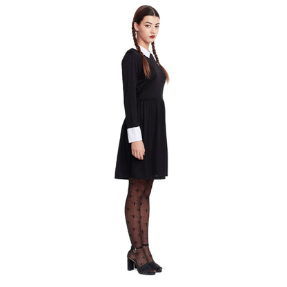 Schwarzes Sinisteres Mädchen-Kostüm für Damen