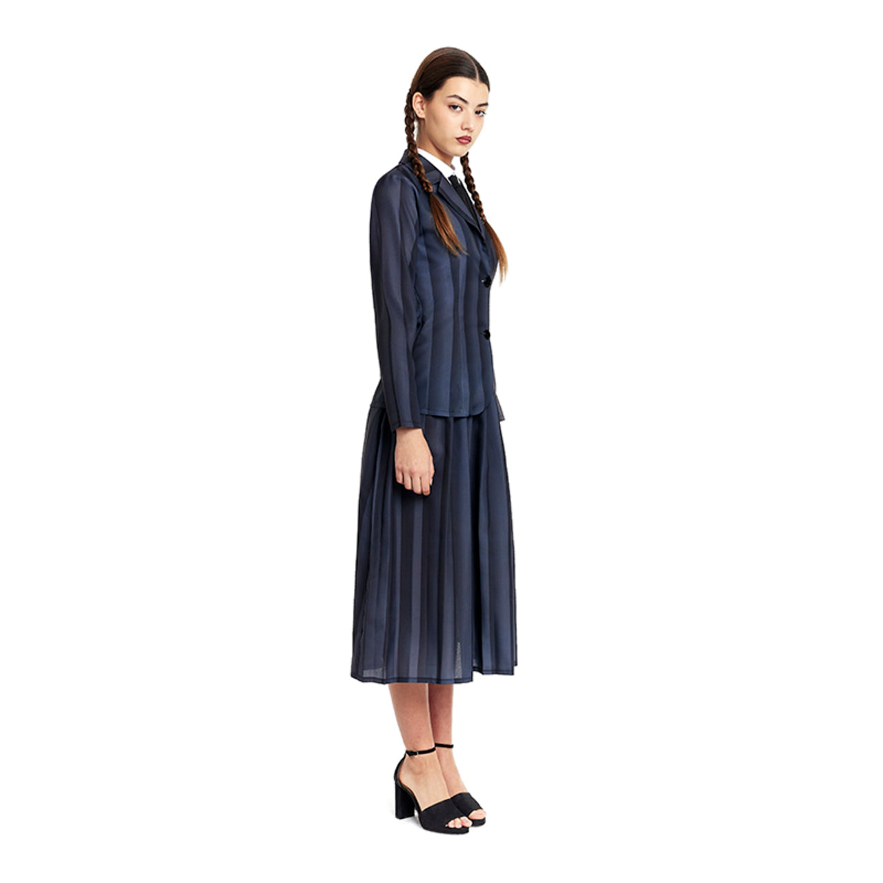 Sinisteres Mädchen-Streifen-Kostüm für Damen