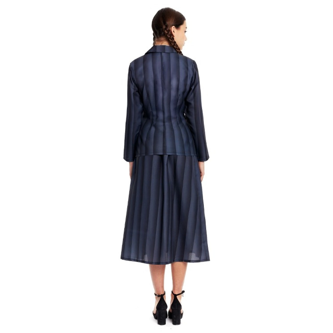 Sinisteres Mädchen-Streifen-Kostüm für Damen