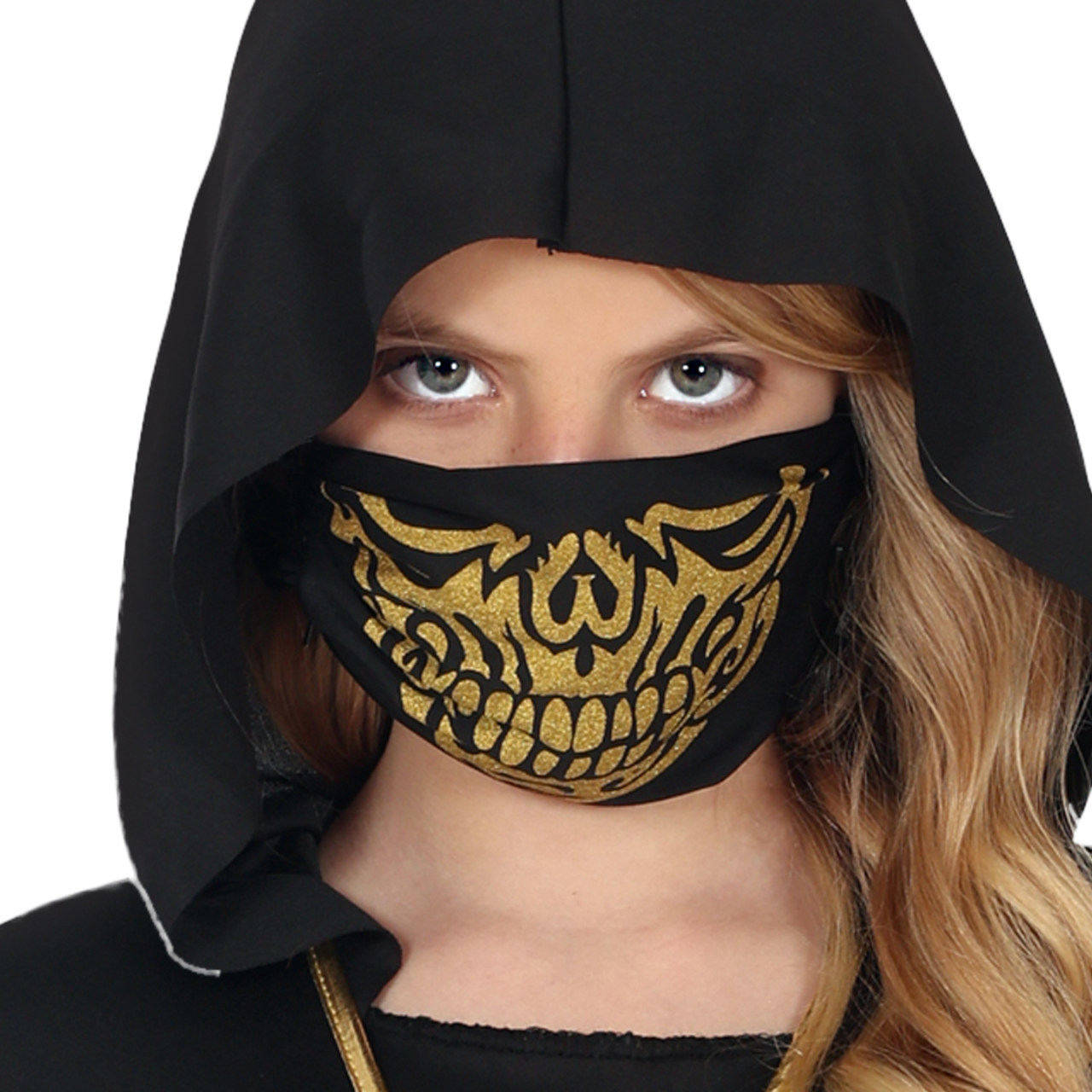 Schwarzes Drachen Ninja Kostüm für Mädchen