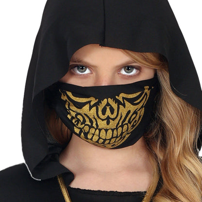 Schwarzes Drachen Ninja Kostüm für Mädchen