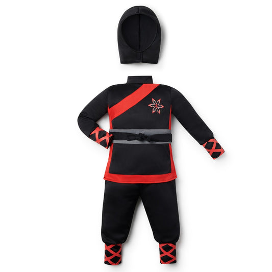 Schwarzes Ninja Kostüm für Baby