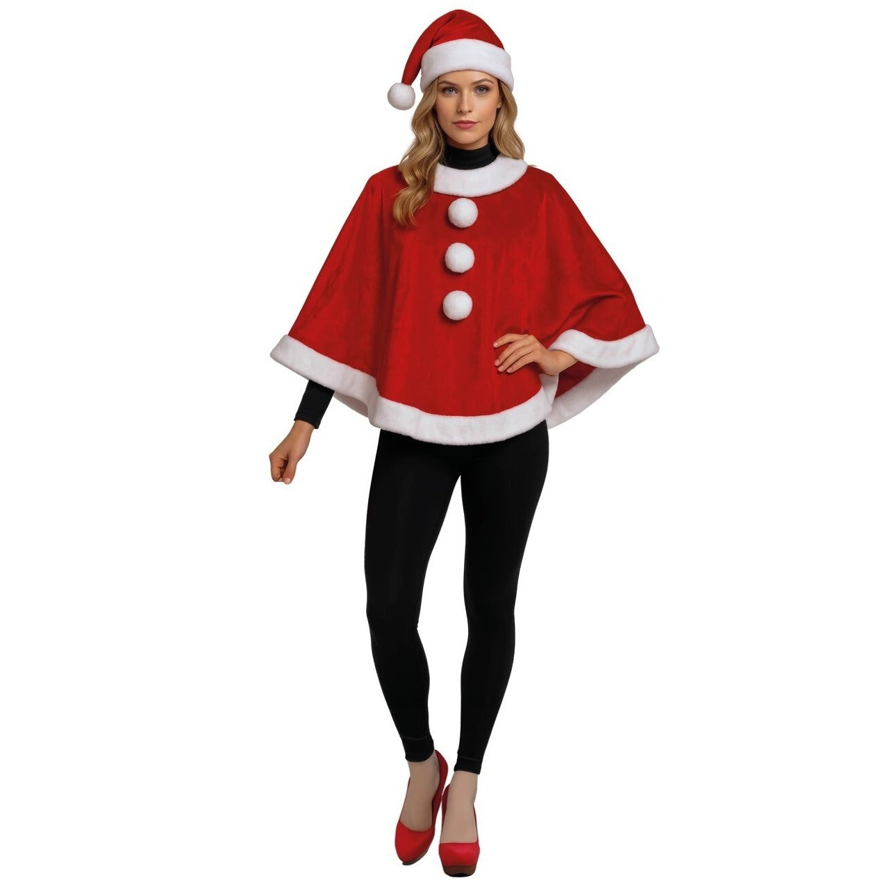 Papst-Weihnachtsmann-Poncho-Kostüm für Erwachsene
