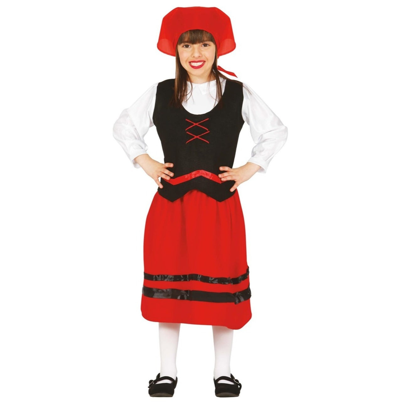 Klassisches Galicische-Hirtin-Kostüm für Mädchen