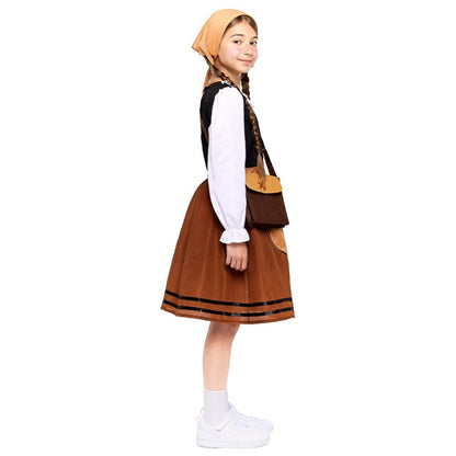 Braunes Hirtin-Kostüm für Mädchen