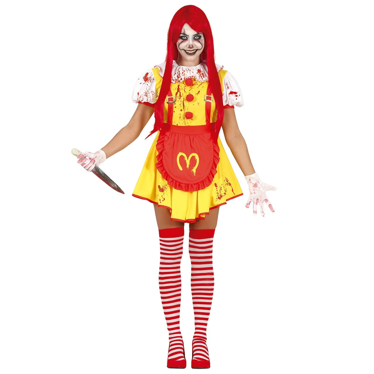 Burger-Clownfrau-Kostüm für Damen