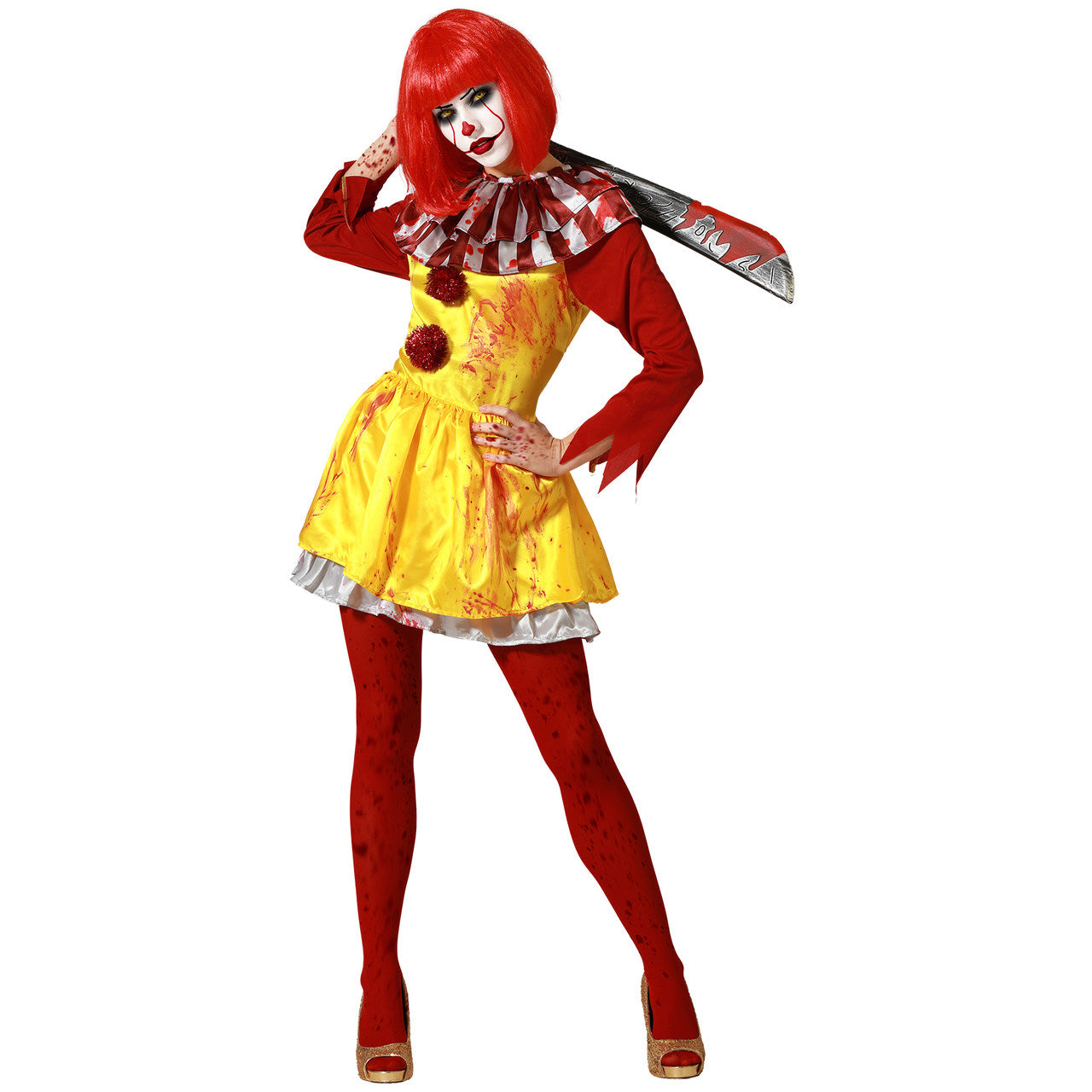 Gruseliges McDonald Clown-Kostüm für Damen