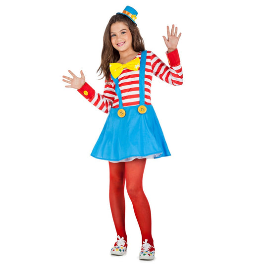 Gestreiftes Clownkostüm für Mädchen