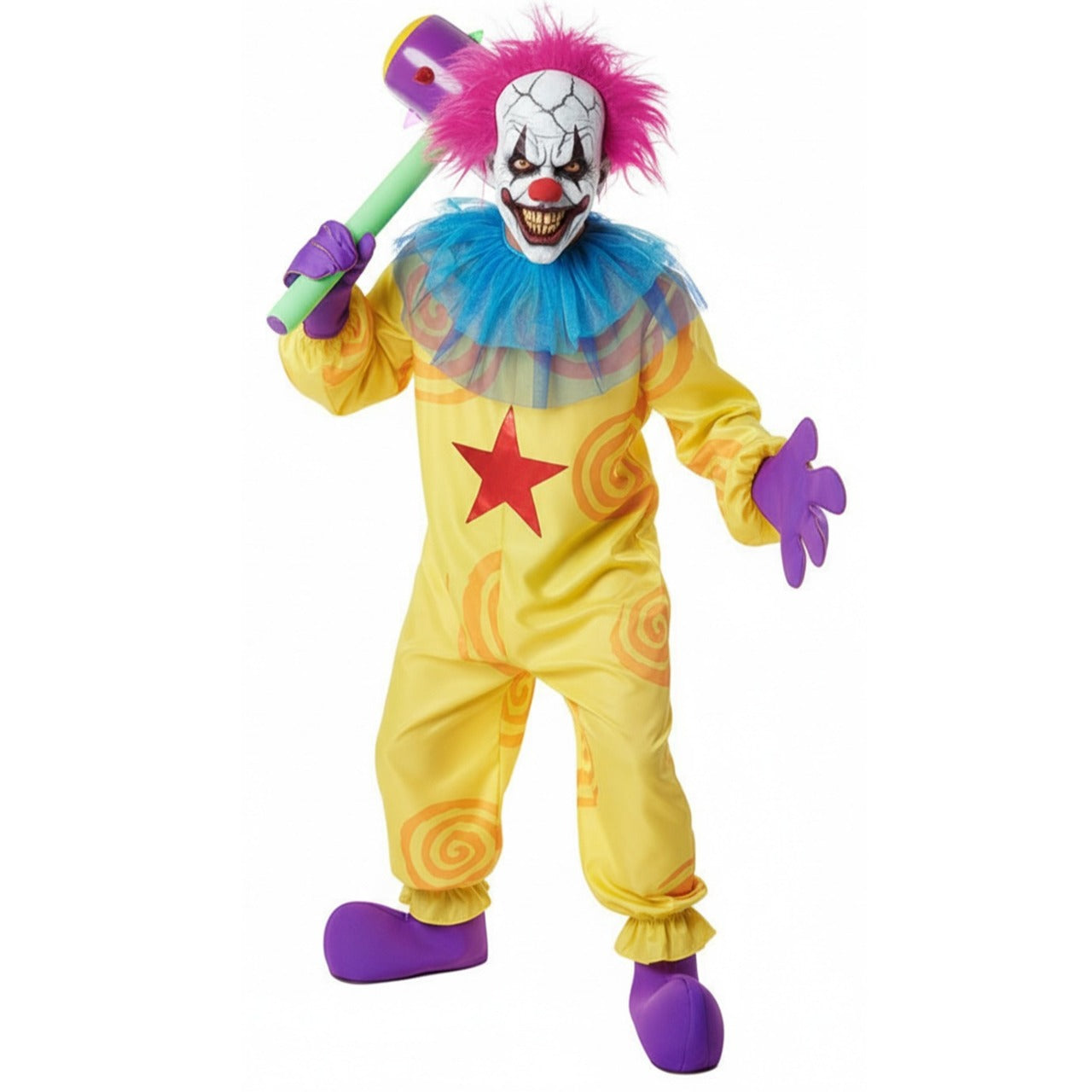 Gelbes Killerclown-Kostüm für Erwachsene