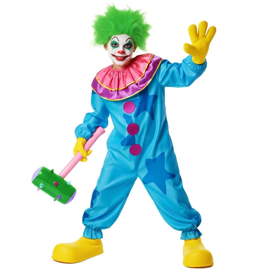 Blaues Killerclown-Kostüm für Kinder