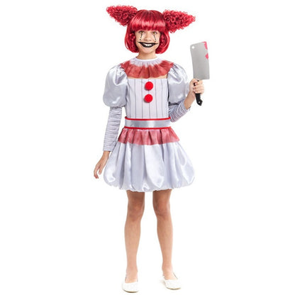 Gruseliges ES-Clown-Kostüm für Mädchen