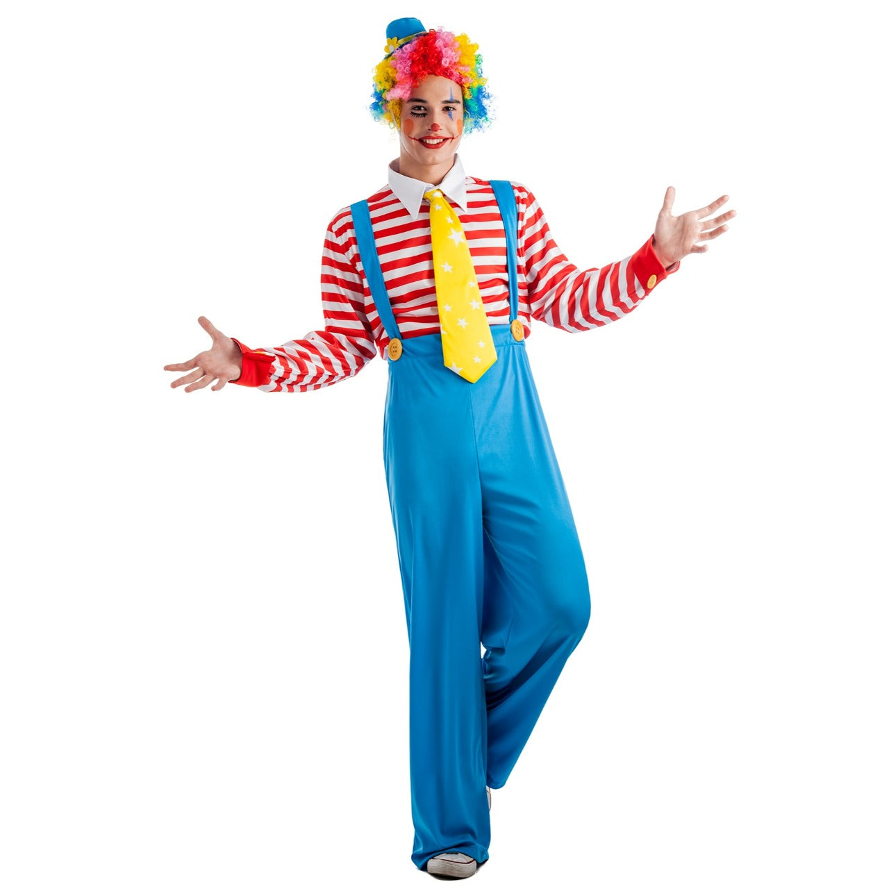 Clownkostüm mit Streifen für Herren