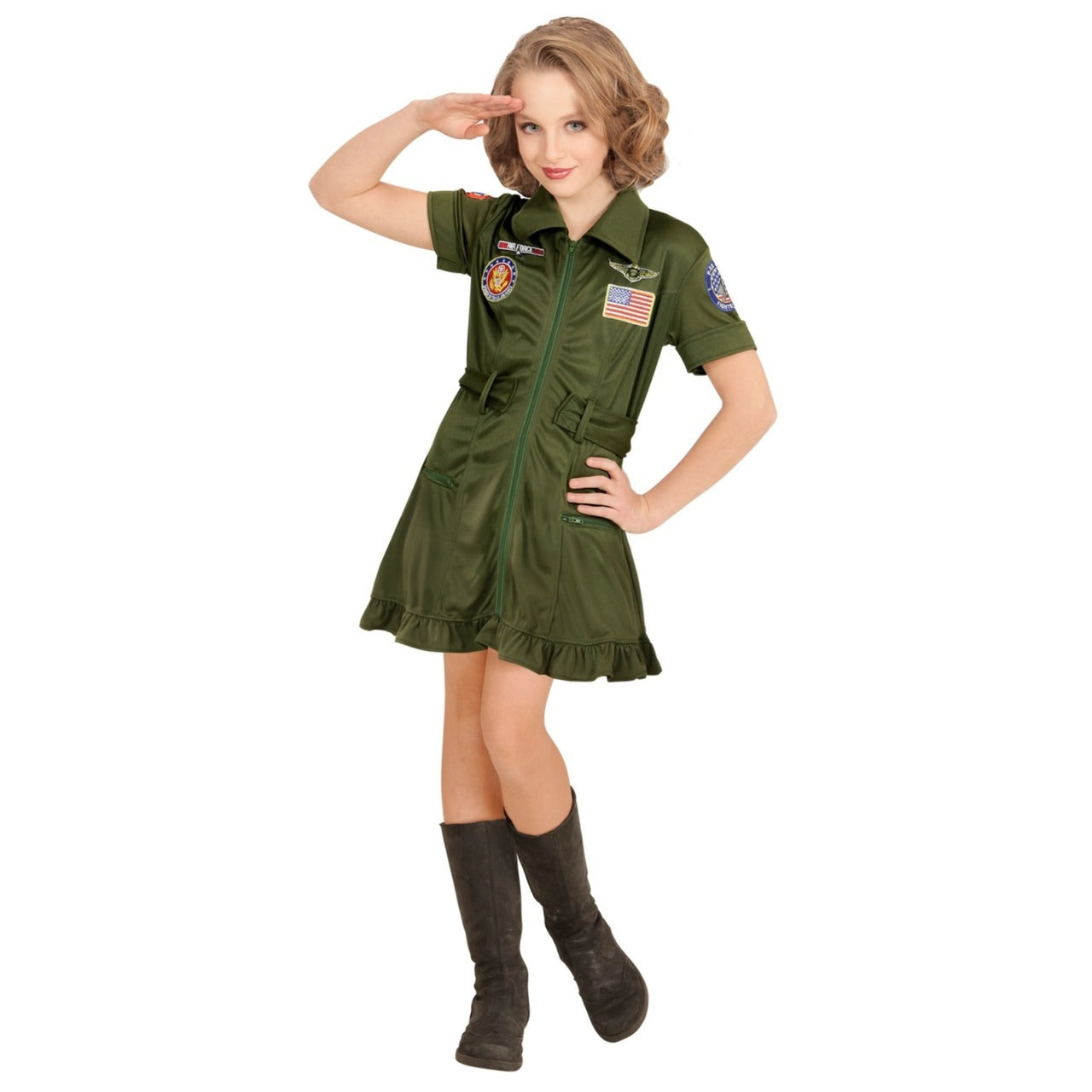 Kampfjet-Pilotin-Kostüm für Mädchen