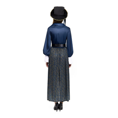 Indigo-Piratin-Kostüm für Damen