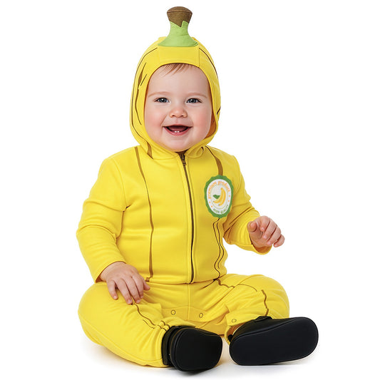 Gelbes Bananen Kostüm für Babys