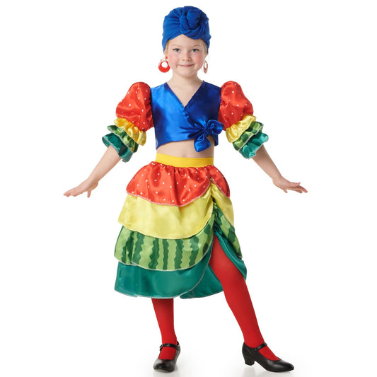Buntes Rumbera-Kostüm für Mädchen