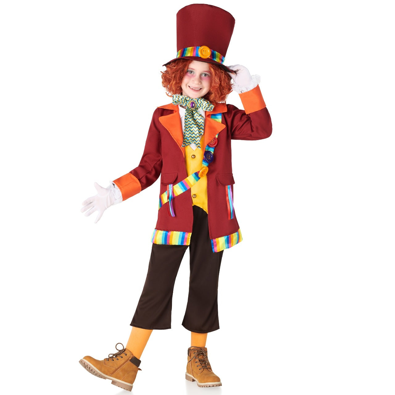 Buntes  Verrückter Hutmacher-Kostüm für Kinder