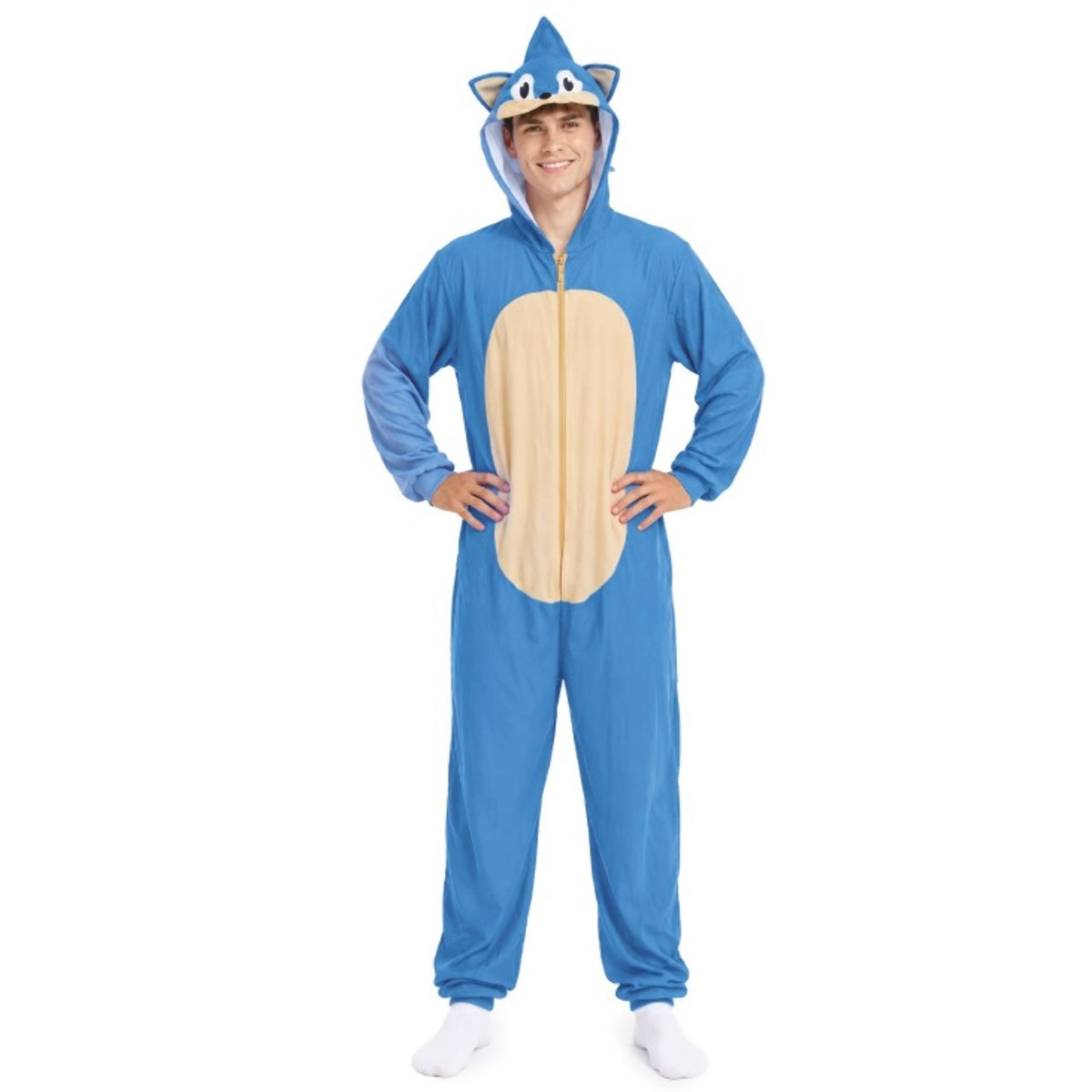 Súper-Blauer-Igel-Kostüm für Erwachsene