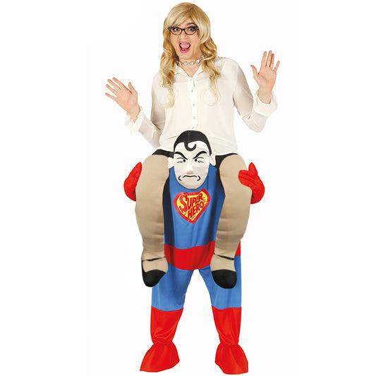 Superheld Huckepack Kostüm für Erwachsene
