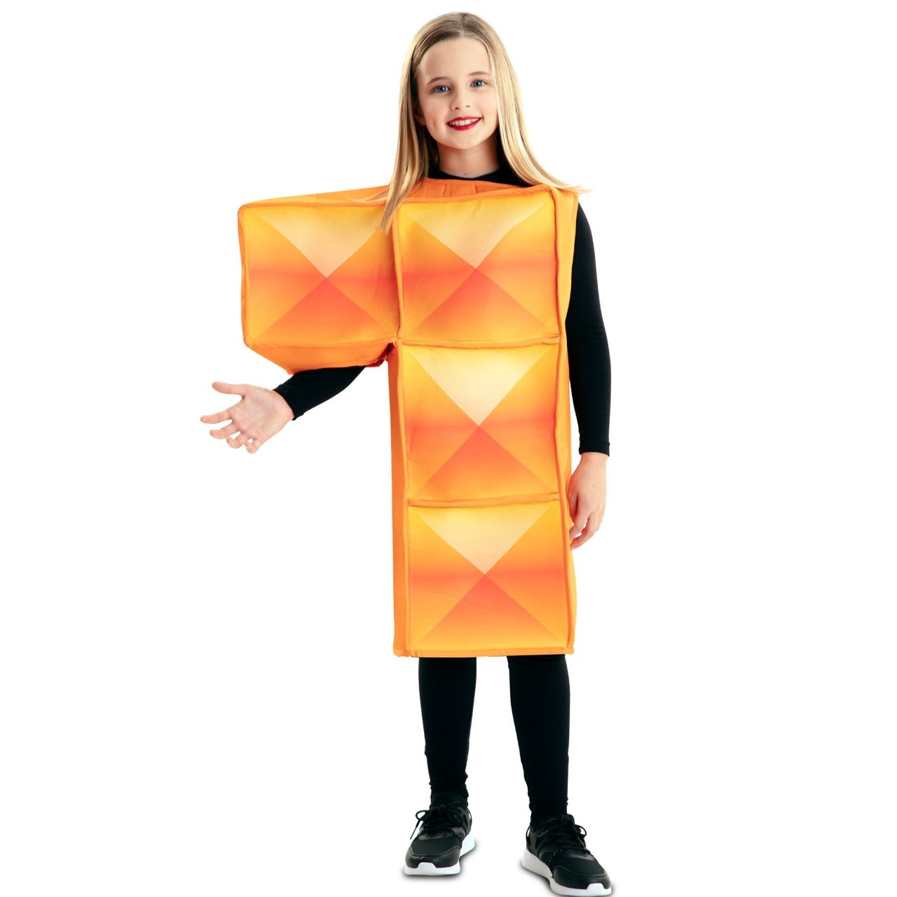 Orangefarbenes Tetris-Kostüm für Kinder