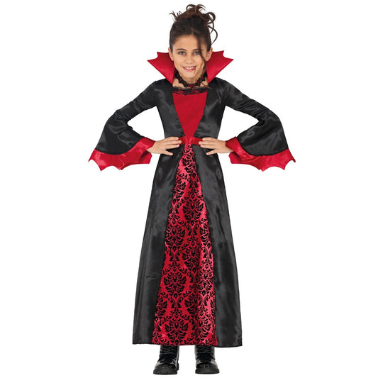 Bordeauxfarbenes Vampirin Kostüm für Mädchen