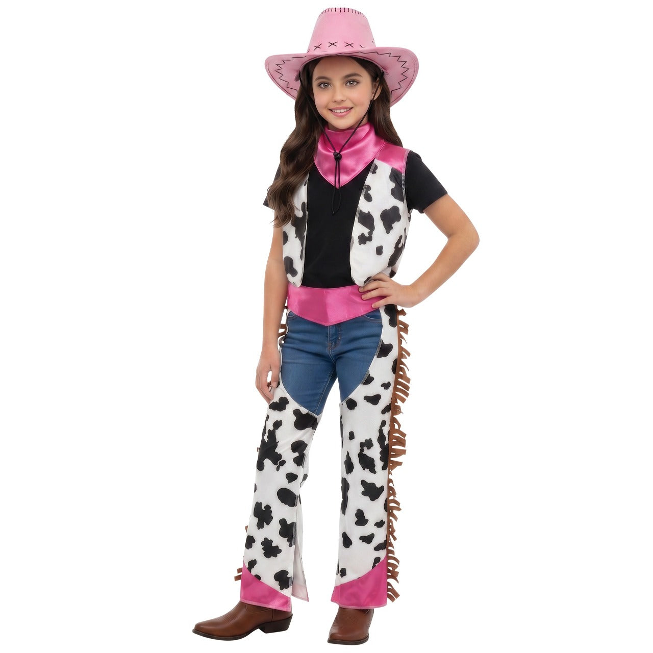 Rosa-Cowgirl-Kostüm für Mädchen