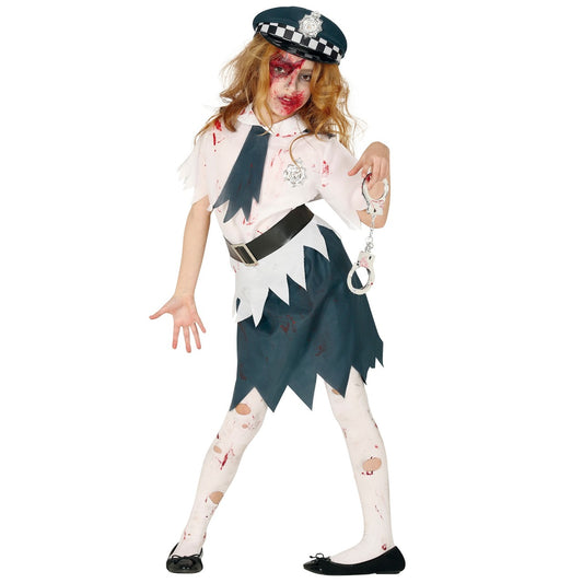 Zombie Polizei Spitzen Kostüm für Mädchen