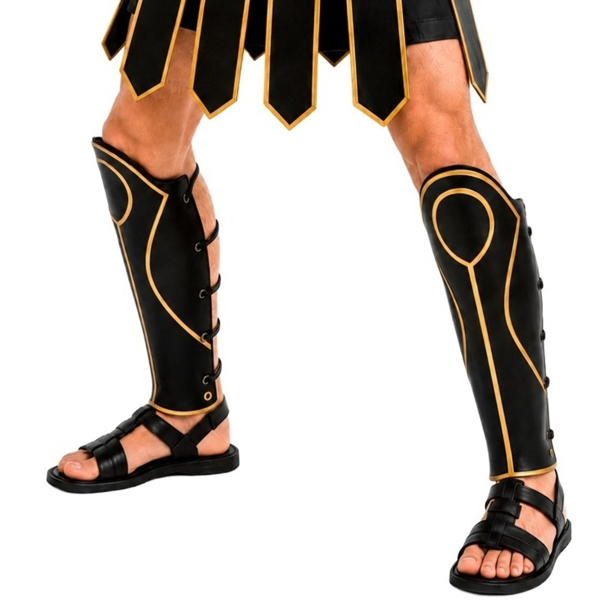 Schwarze Römischer-Gladiator-Schienbeinschoner