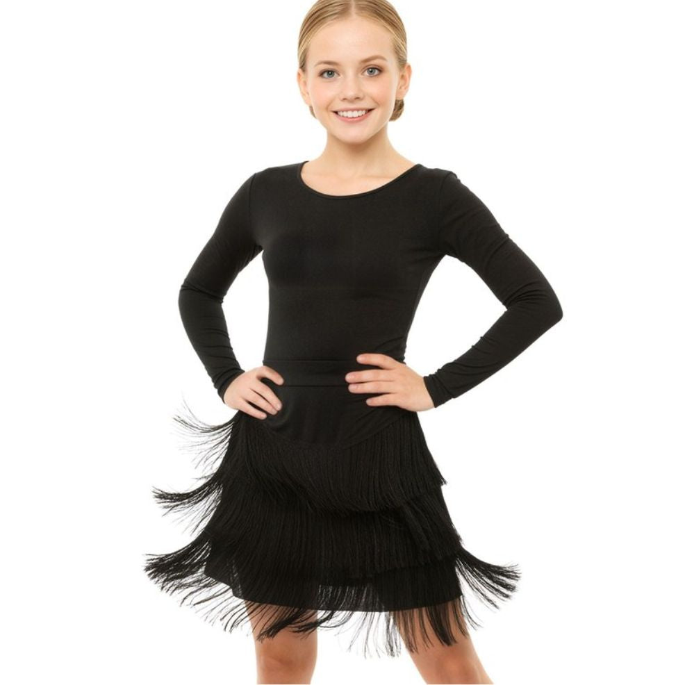 Schwarzer Fransenrock für Kinder