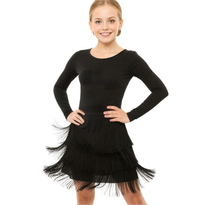 Schwarzer Fransenrock für Kinder