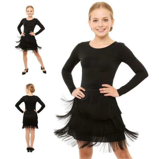 Schwarzer Fransenrock für Kinder