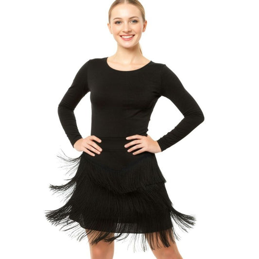 Schwarzer Fransenrock