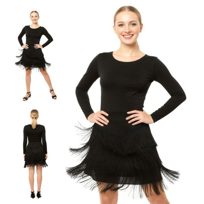 Schwarzer Fransenrock