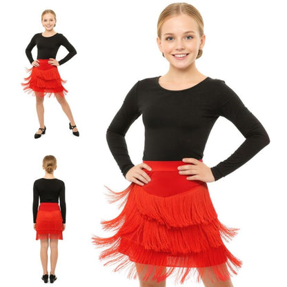 Roter Fransenrock für Kinder