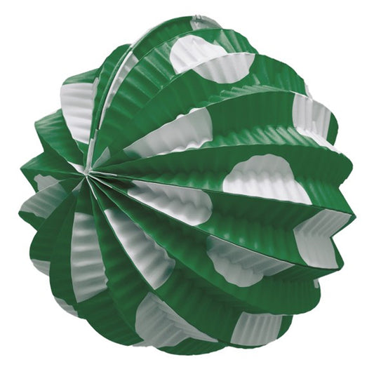 Packung 12 grünen Kirmes Laternen mit weißen Punkten