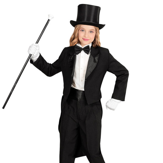 Schwarzer Frack mit Satinkragen für Kinder