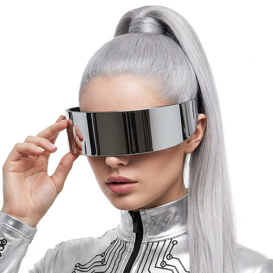Futuristische Silber-Brille
