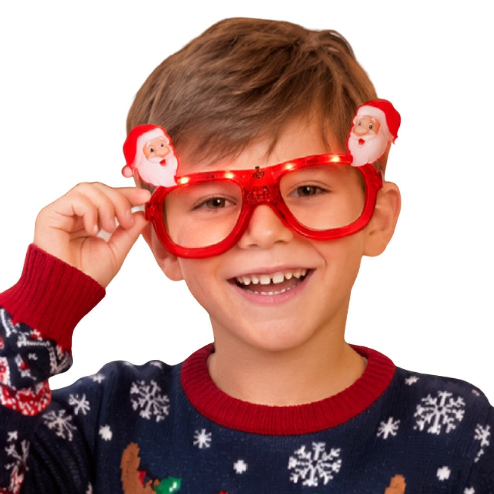 Leuchtende Weihnachtsmann-Brille