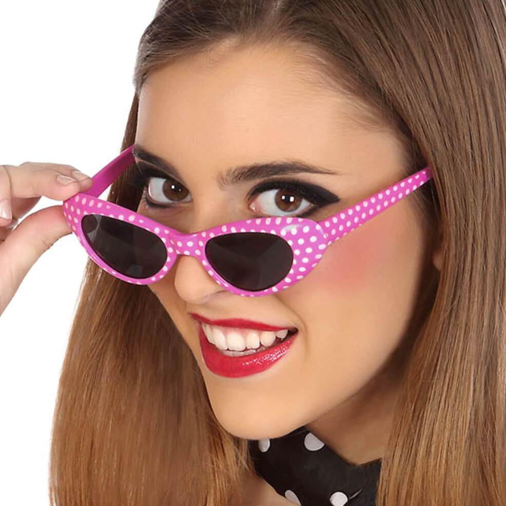 Rote 50er-Jahre-Brille aus Kunststoff