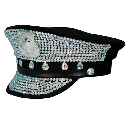 Glitzernde Polizeimütze