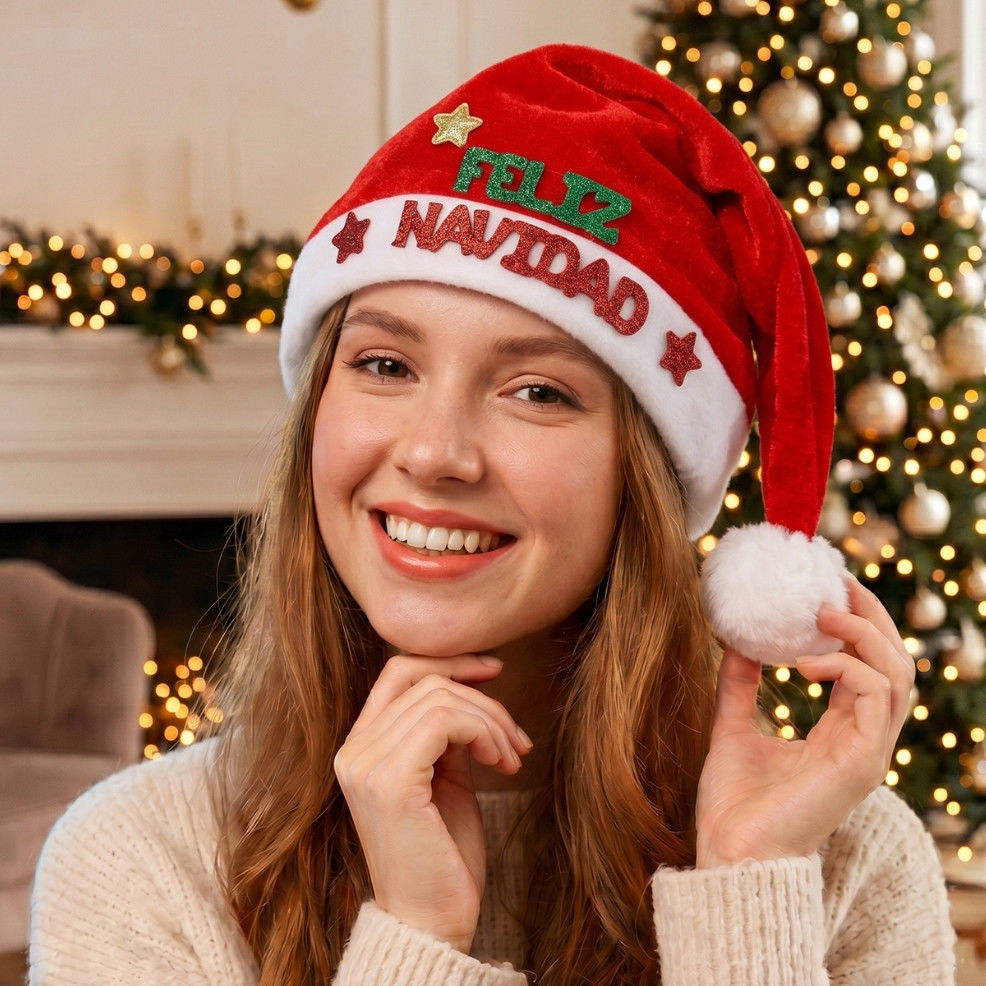 Rote Frohe-Weihnachten-Mütze