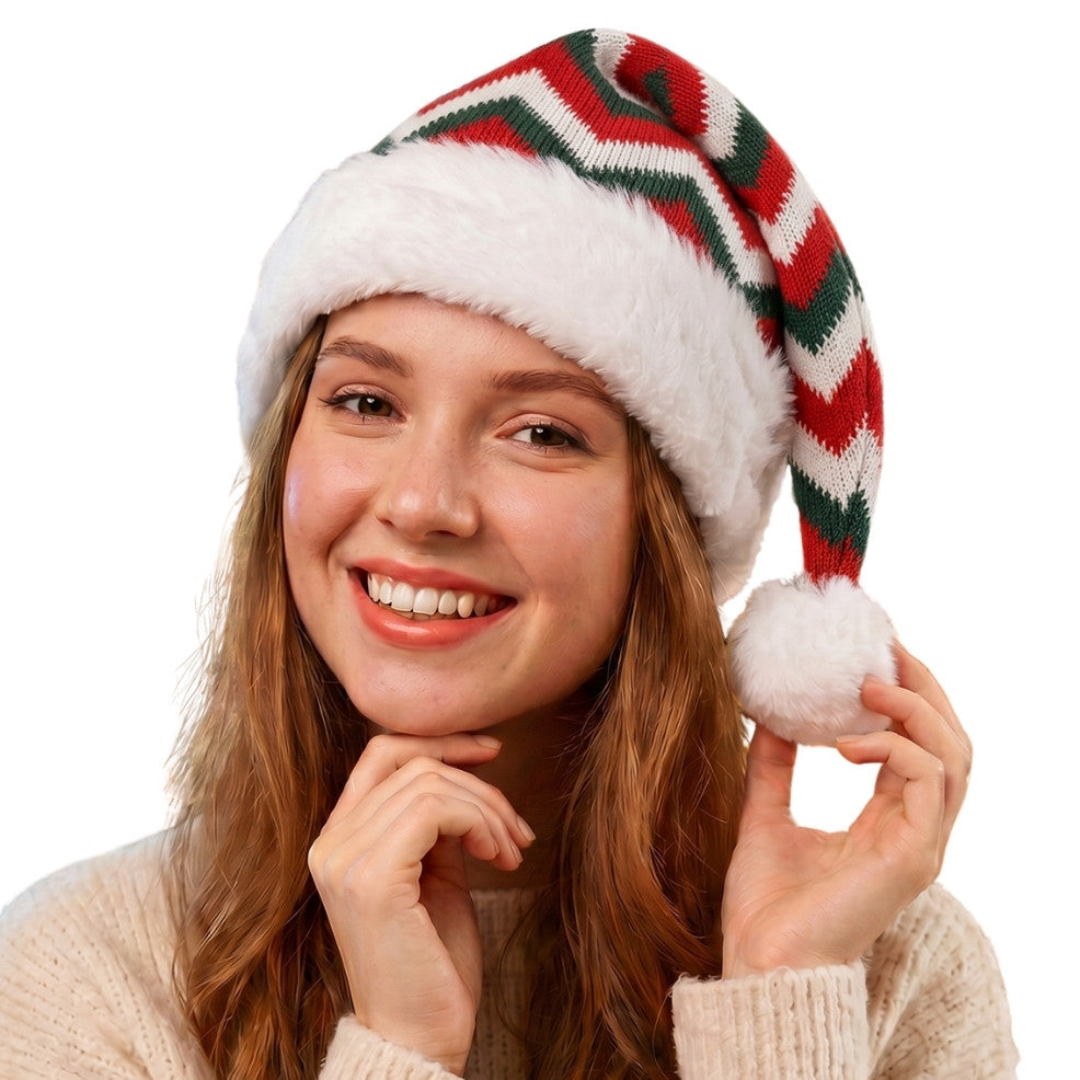 Dreifarbige Weihnachtsmütze