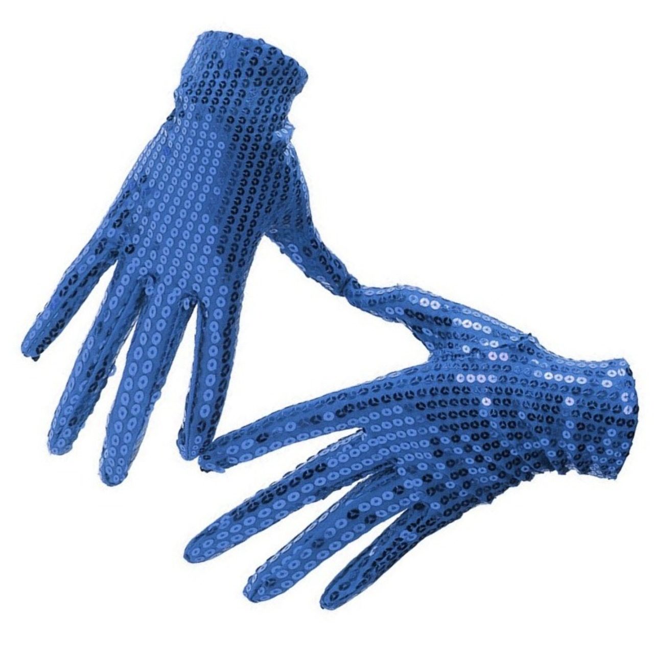 Blaue Pailletten-Handschuhe für Mottoparty | Costumalia