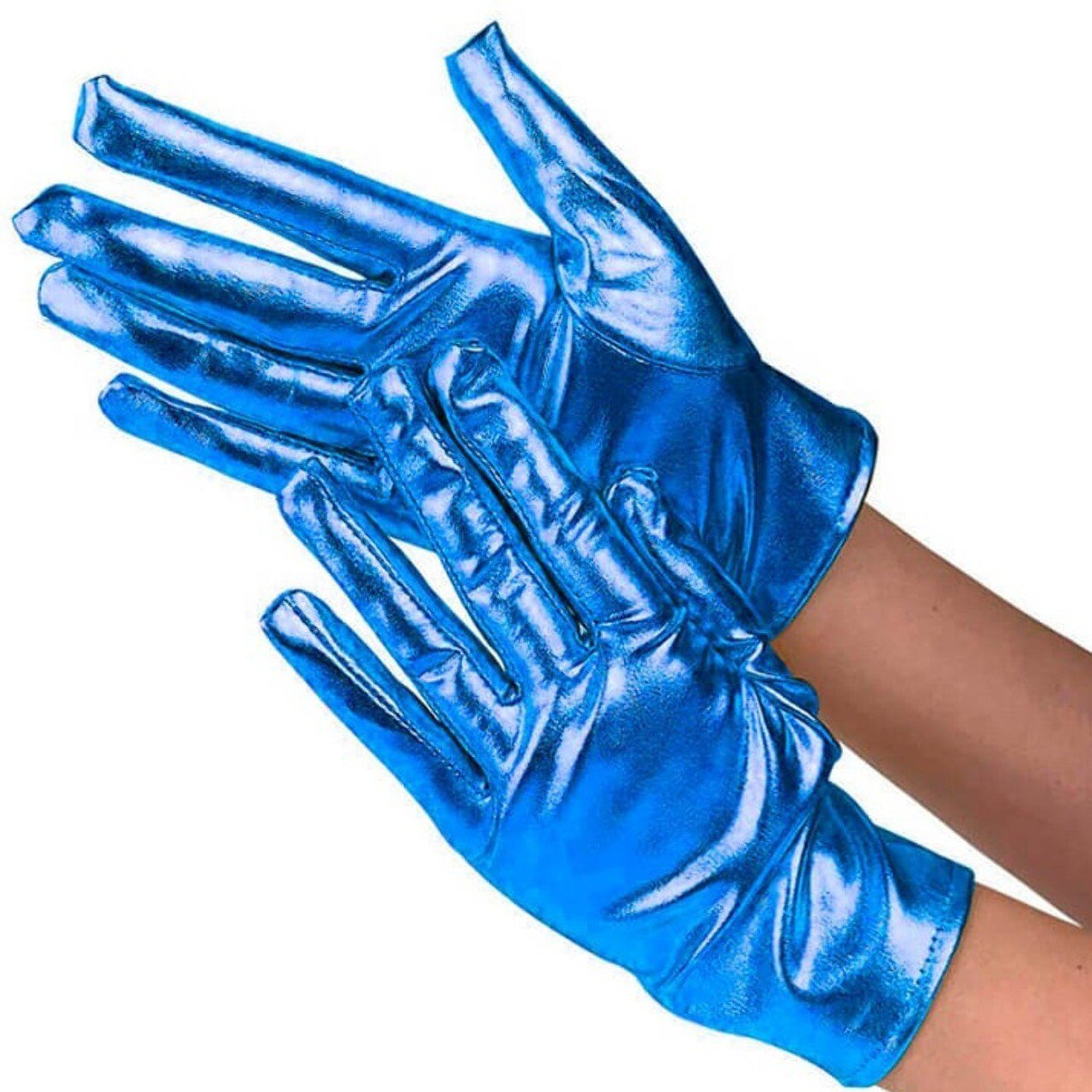 handschuhe kostüm Handschuhe Metallic blau für Mottopartys