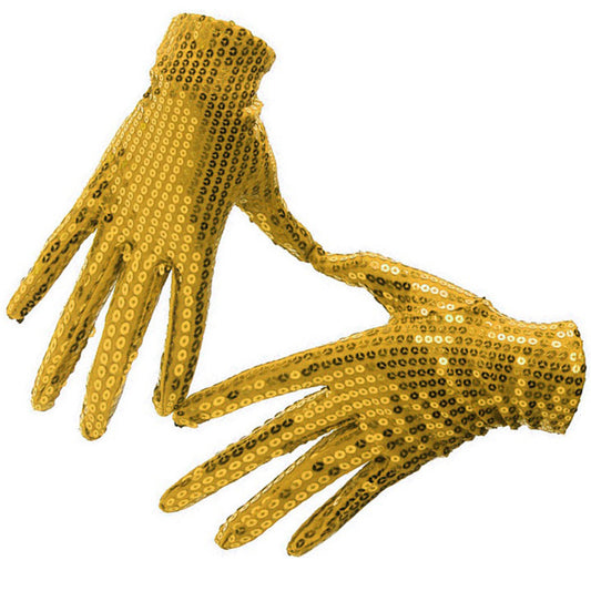 Goldene Pailletten Handschuhe