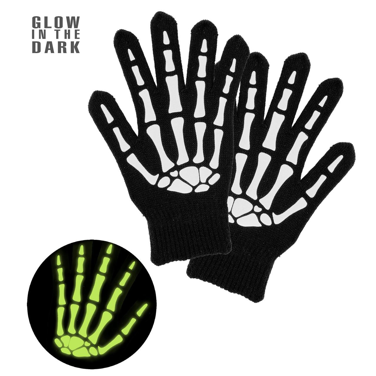 Leuchtende Skelettknochen-Handschuhe
