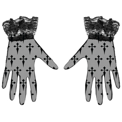 Gothic Handschuhe mit Kreuzen